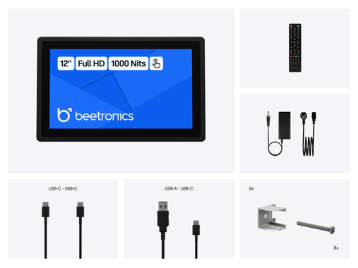 Touchscreen 12 Pollici Metallo (Alta Luminosità)