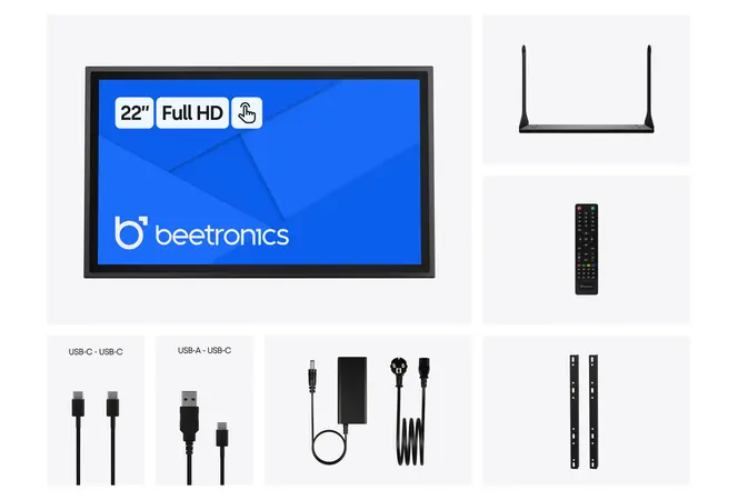 22 Zoll Touchscreen Metall