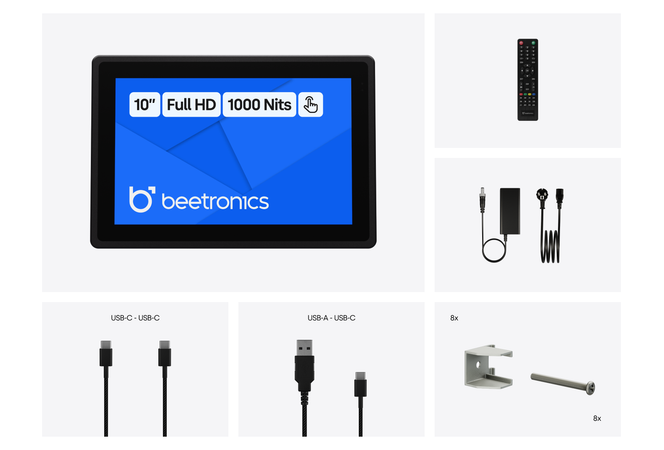 Touchscreen 10 Pollici Metallo (Alta Luminosità)
