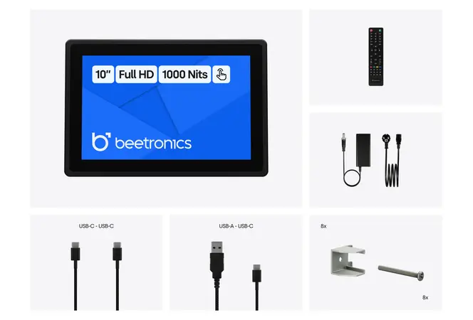 10 Zoll Touchscreen Metall (High-Brightness)