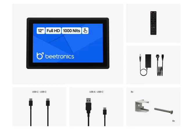 12 Zoll Touchscreen Metall (High-Brightness)