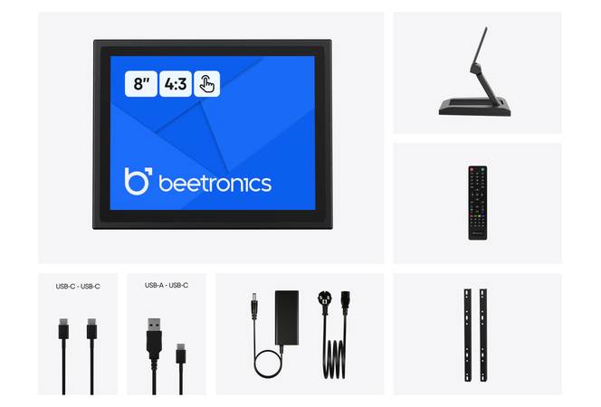 Touchscreen 8 Pollici Metallo (4:3)