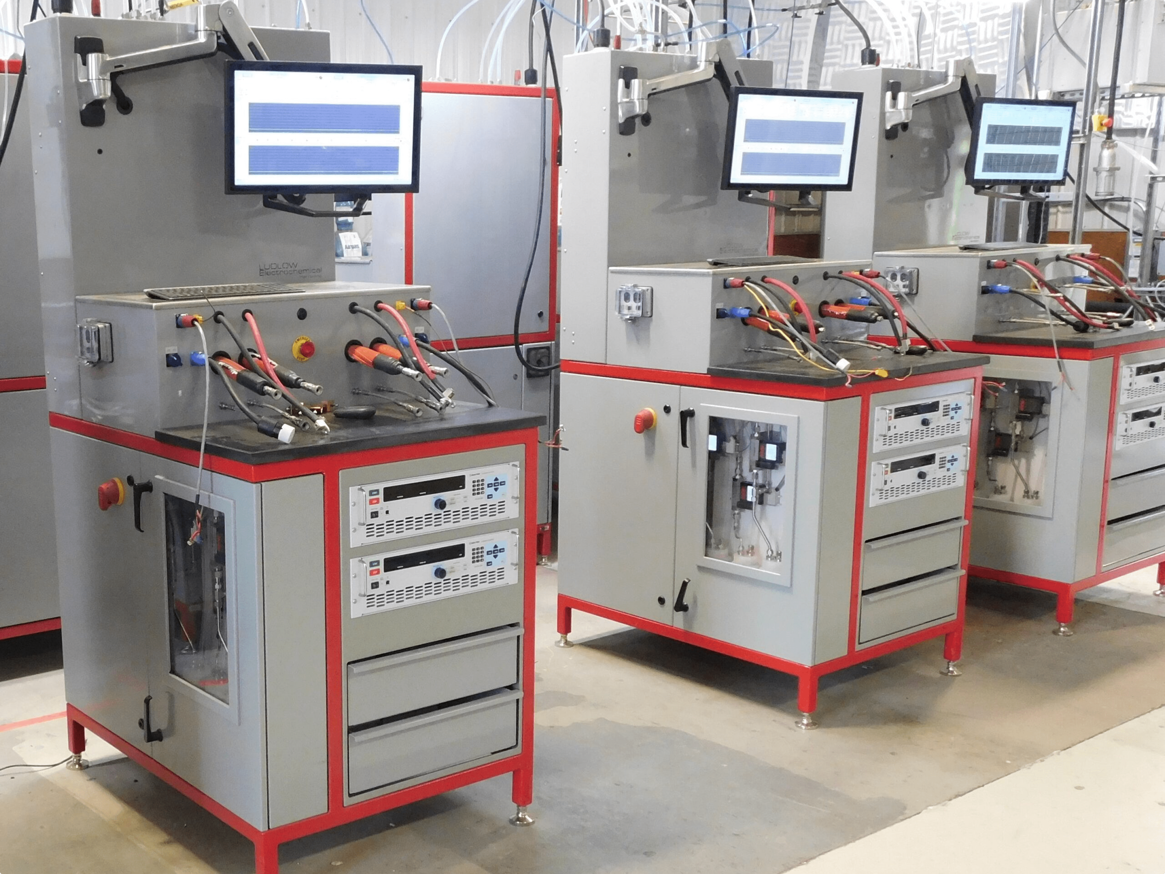 Panel mount Beetronics touchscreen displaying laboratory HMI interface